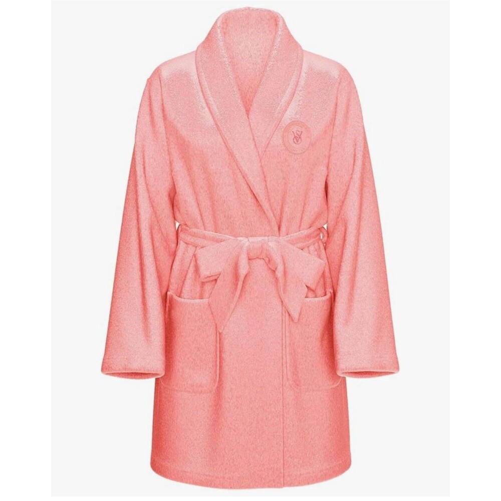 Women's Victoria's Secret Short Plush Robe Pink Medium/Large New